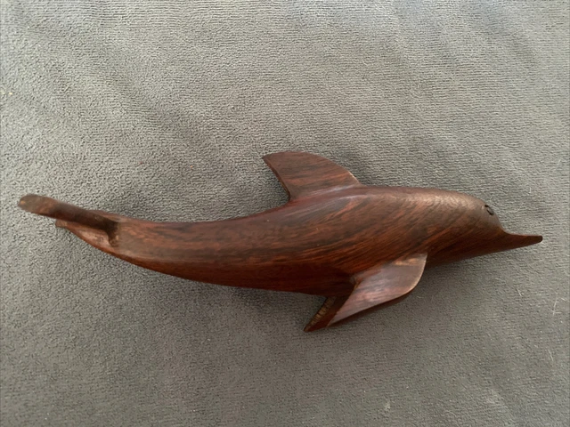 Vintage Handcrafted Ironwood Dolphin Decor  6 1/4”