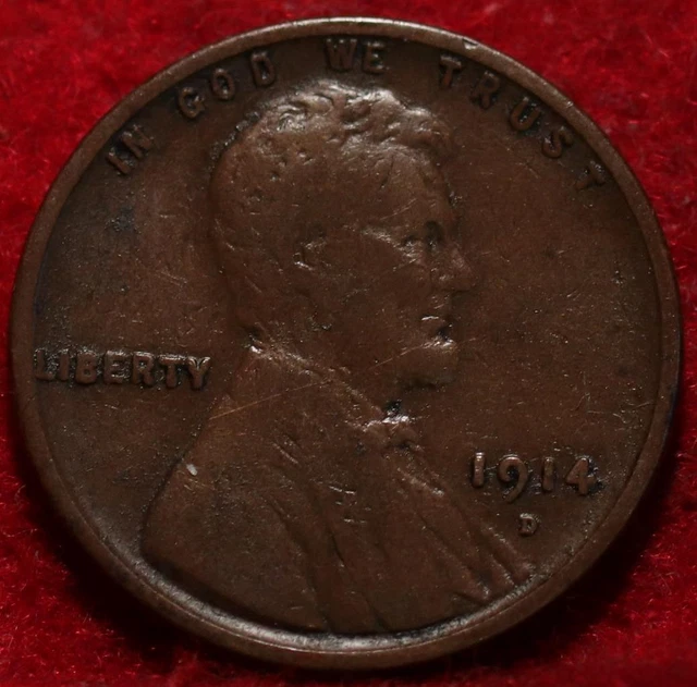 1914-D Denver Mint Copper Lincoln Wheat Cent