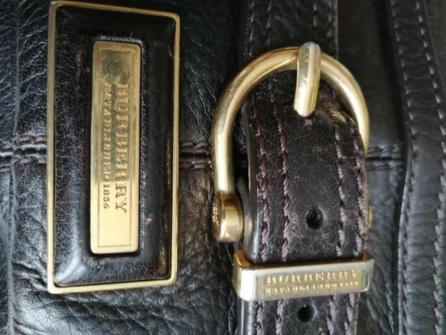 Sac BURBERRY A BANDOULIERE authentique en cuir marron  noir  bon état