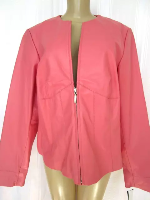 Style & Co. Coral, Blush Leather Long Sleeve Jacket Size Xl - Nwt