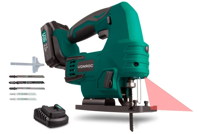 VONROC Ponceuse Delta Sans Fil 20V - Patin Triangulaire Avec Batterie 4.0Ah, Sac Poussière Et 6 Feuilles