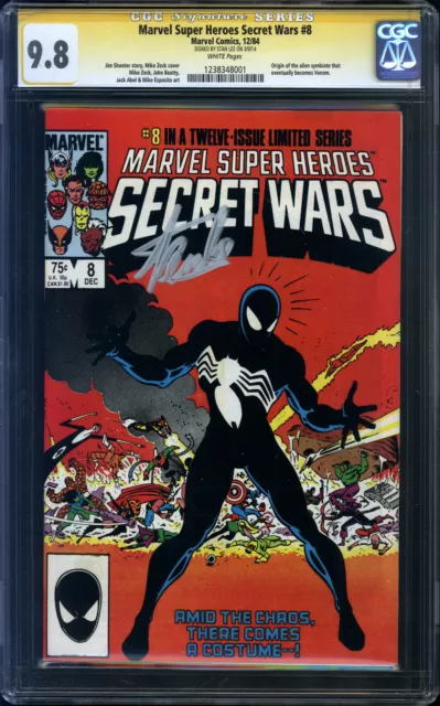 Marvel Super Heroes Secret Wars #8 CGC 9.8 (SS) Signed by Stan Lee, Origin Venom