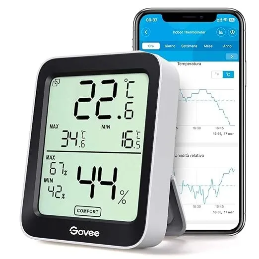 Stazione Meteo Portatile con Sensore Esterno Schermo Digitale LCD Termometro