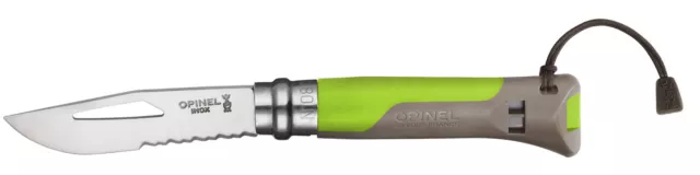 Opinel 001715  - 8.5cm Stainless Steel Outdoor Knife, No 8 (Earth Green Handle)