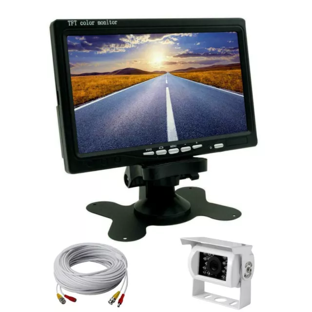 Kit retromarcia Telecamera bianca per camper, auto, Monitor LCD 7" CAVO CAMERA