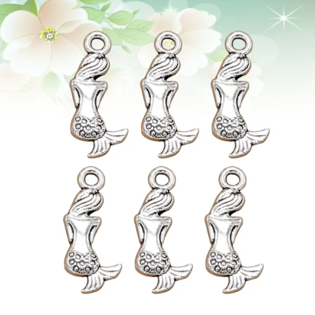 20pcs Alloy Retro Mermaid Pendants Charms DIY Jewelry Making Accessory for