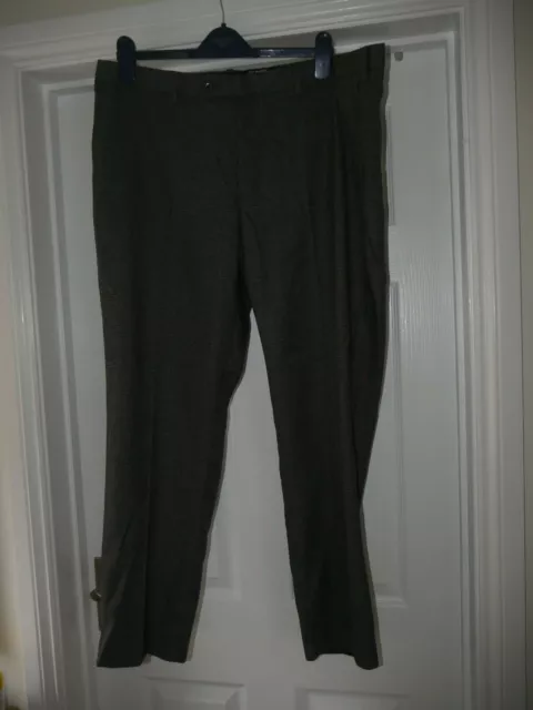 Pantaloni grigi a scacchi taglia 40S legno di cedro ardesia abbigliamento formale ufficio da uomo