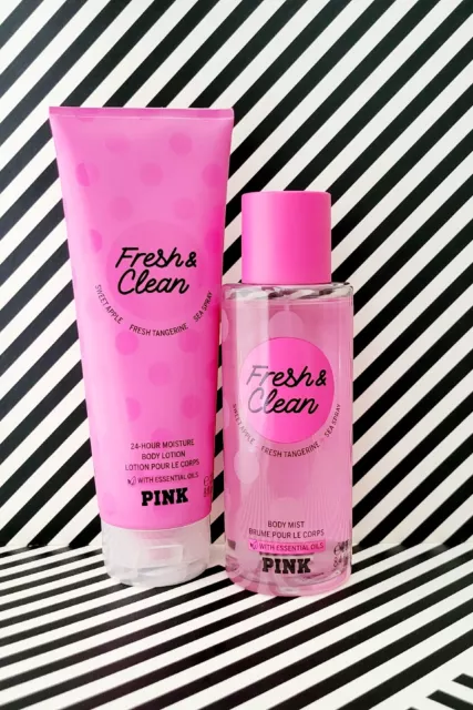Victoria’s Secret Pink Fresh & Clean Body Mist And Body Lotion Set