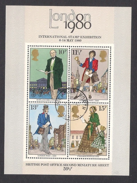 GB 1979 sg ms1099 Sir Rowland Hill Postino Uniformi Foglio Miniatura Finemente Usato
