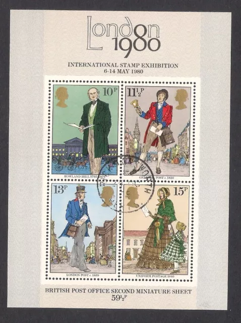 GB 1979 sg ms1099 Sir Rowland Hill Postman Uniforms Miniature Sheet Fine Used