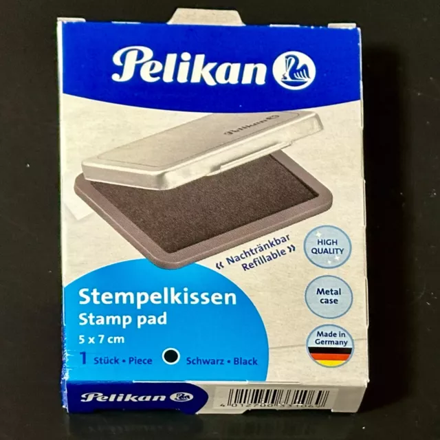 Pelikan Stempelkissen Metal Case 5x7 cm Stempelfarbe schwarz - gebrauchsfertig