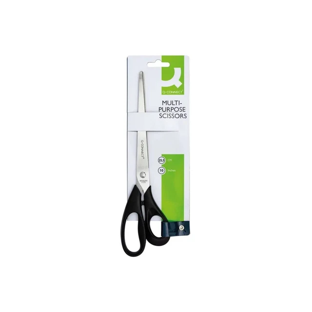 Q-Connect Forbici ergonomiche 255 mm Lame in acciaio inox manico nero KF02340