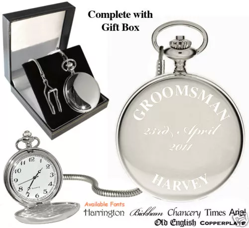 Groomsman Engraved Personalised Pocket Watch Grooms Man