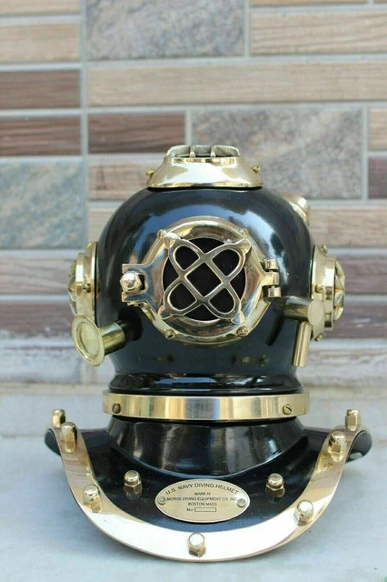 Réplique De Casque De Plongée US Navy Mark V – Finition Cuivre Et Laiton, Acier Calibre 18, Taille 15,2 Cm, Objet Décoratif Nautique
