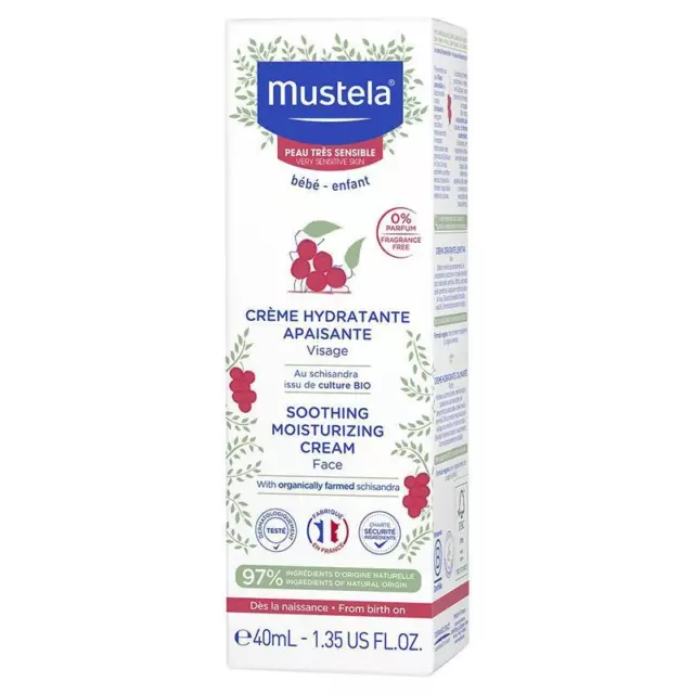 Mustela Soothing Moisturising Face Cream Fragrance Free 40ml