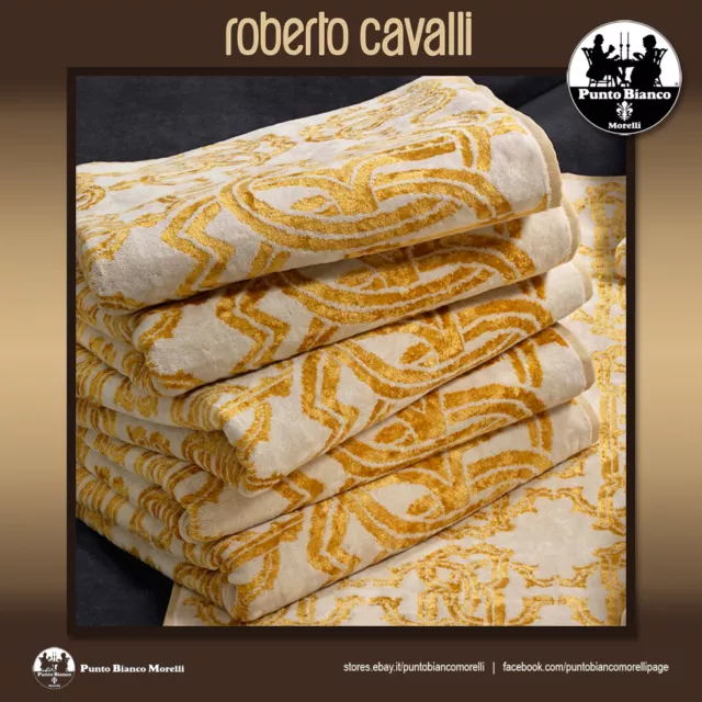 ROBERTO CAVALLI HOME | LOGO GOLD | Set of Guest and Hand Towel or Bath Sheet