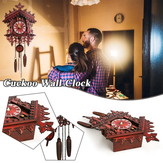 Classico orologio da parete a cucù da appendere legno orologio da uccellino N arredamento casa regali e X8F4