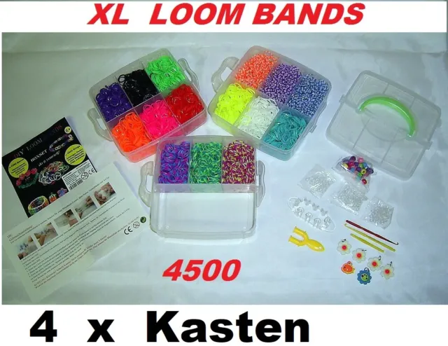 Bänderset Loom XL 4500 Ringe Armbänder Anhänger Schmuck basteln kreativ Geschenk