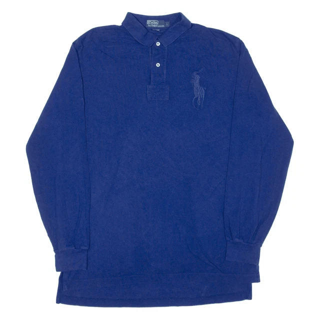 Polo Polo Ralph Lauren blu manica lunga uomo L