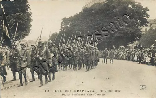 Francia - Parigi, parata militare del 14 luglio (boulevard Saint Germain) - 1917