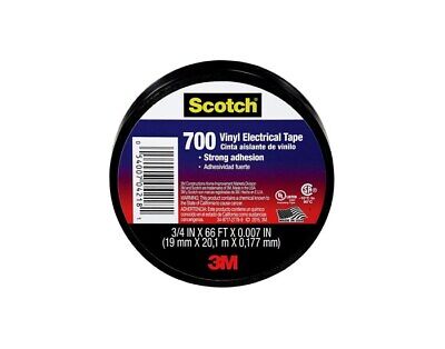Black Insulating Tape - 3/4" Width x 66 ft Length - 7 mil Thick - Electrically