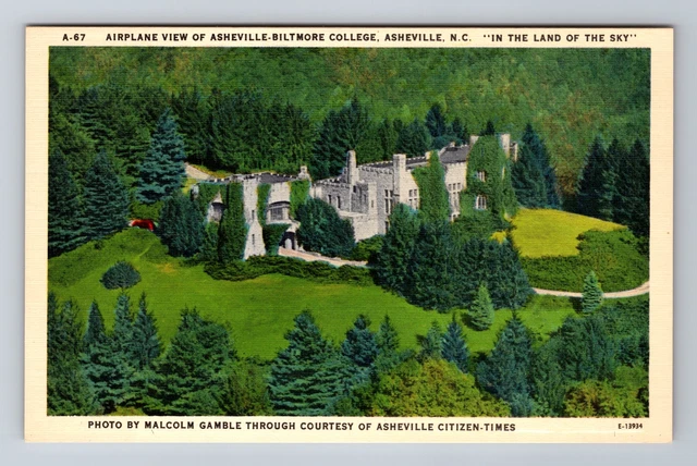Asheville NC-North Carolina, Asheville Biltmore College, Vintage Postcard