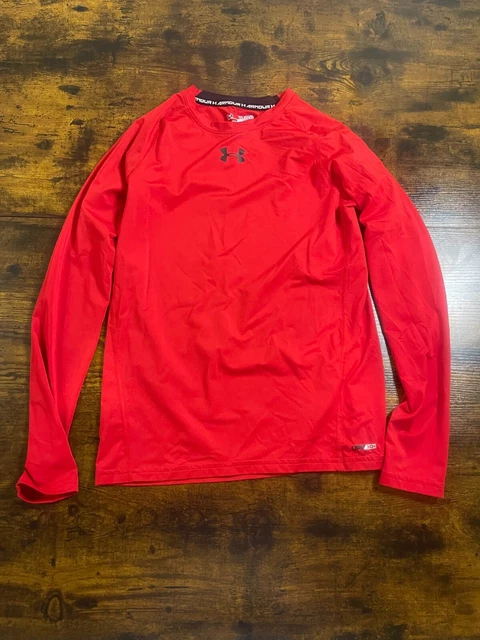 Boy's Youth XL RED Long Sleeve UNDER ARMOUR Fitted Shirt