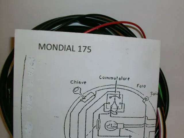 Impianto Elettrico Electrical Wiring Moto Mondial 175 Tv 4 Tempi