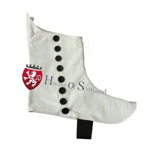 Scottish Highland Pipers Drummer Kilt Spats Con Bottoni Bianchi E Neri - Foto 8