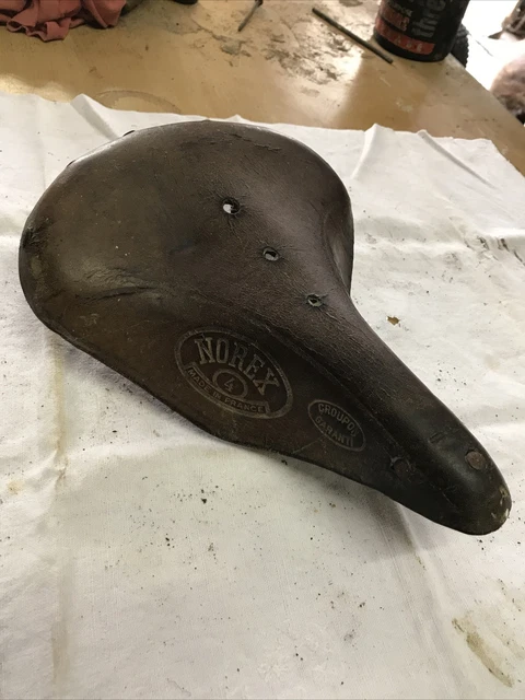 ANCIENNE SELLE DE vélo Elaedy 41 en cuir + tige de selle diamètre 25,5