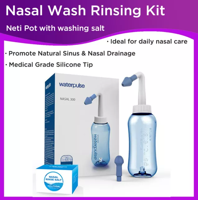 Neti Pot Nasal Wash Rinsing System Kit Nose Irrigations w/Washing Salt Hay Fever