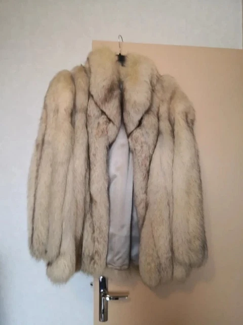 Veste En Renard Bleu Taille 42 - Fourrure Véritable, Fabriquée En France, Portée 3 Fois