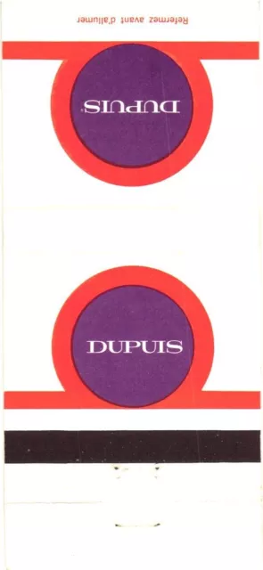 Montreal Trois-Rivières Quebec Canada Dupuis Vintage Matchbook Cover