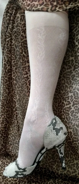 Chaussettes transparentes genou haut 2 paires haut confort genou hi's CRÈME vintage taille unique