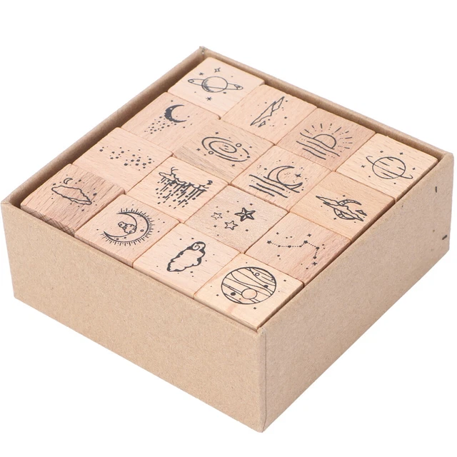 16 Pcs Stamp Diary Ink Decorative Rubber Stamps Child Student Seal
