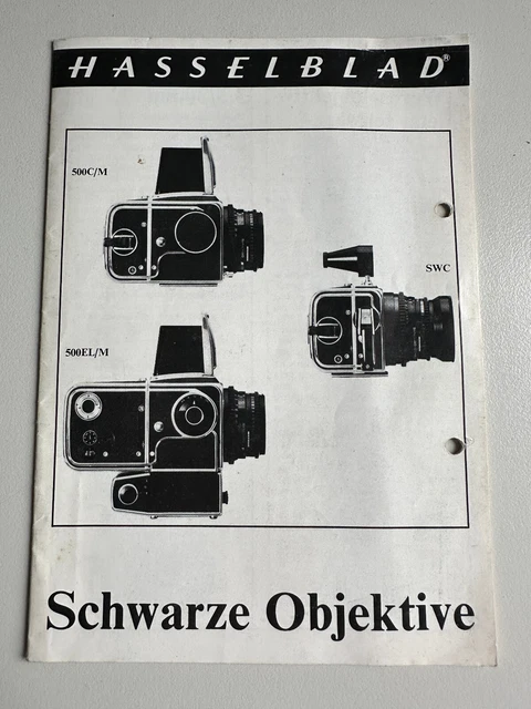 Hasselblad Prospekt Schwarze Objektive