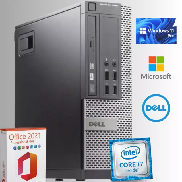Computadora multimedia Intel i7 4 núcleos, 32 GB RAM, 1 TB SSD, Office, Win11, WIFI, DVD