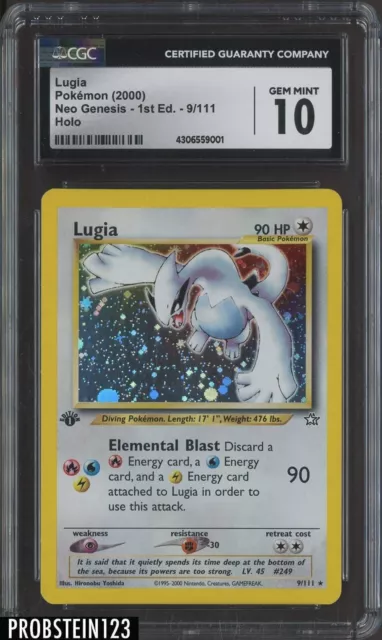 2000 Pokemon Neo Genesis 1st Edition #9 Lugia - Holo CGC 10 GEM MINT