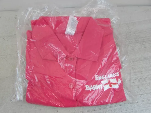 Women's England Barmy Army Polo Shirt in Pink, Size S