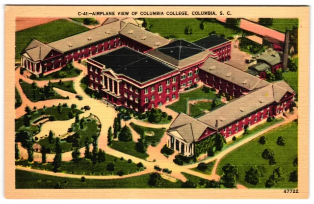 Columbia College Airplane Aerial View Columbia South Carolina SC Postcard
