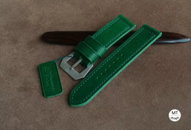 24 MM Handmade Leather Watch Strap Pam Italy Artisan Hand Made