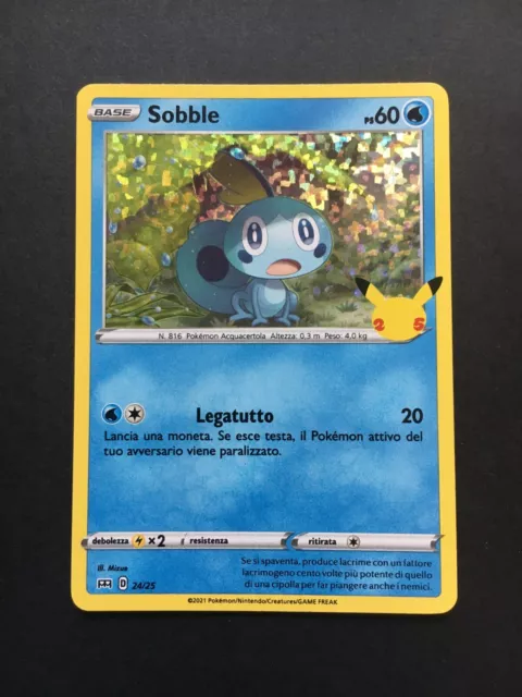 Gcc Pokemon Sobble 24/25 Holo Set Mcdonald's 25° Anniversario Italiano. Nm