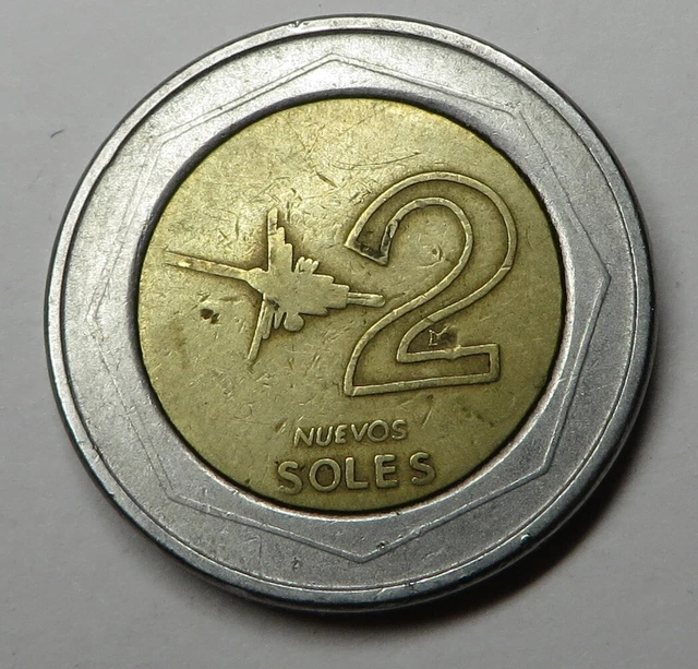 Peru 2 Nuevos Soles 2002LIMA Bi-Metallic KM#313