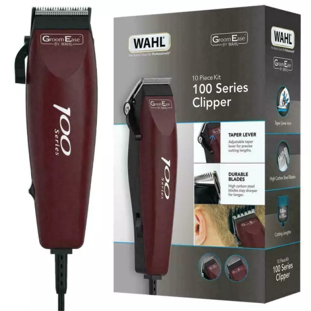 Wahl 100 Burdeos Hombre Pelo Recortadora Cuidado Afeitadora 10 Pieza Set Regalo