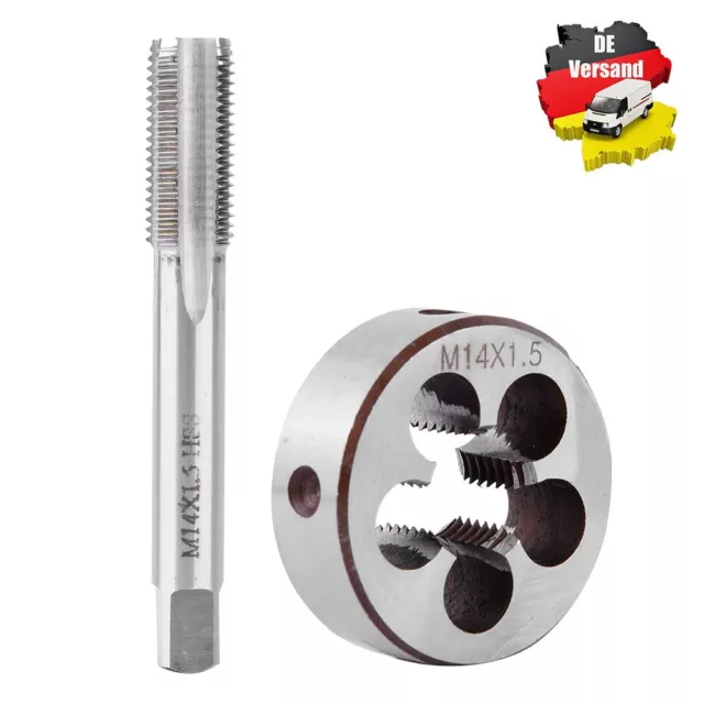 M14 x 1,5 mm Metrisch HSS Schneideisen + Gewindebohrer Handgewindebohrer Set DHL