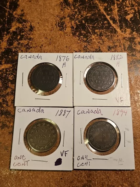 1800s Canada 1 Cent Coin Lot