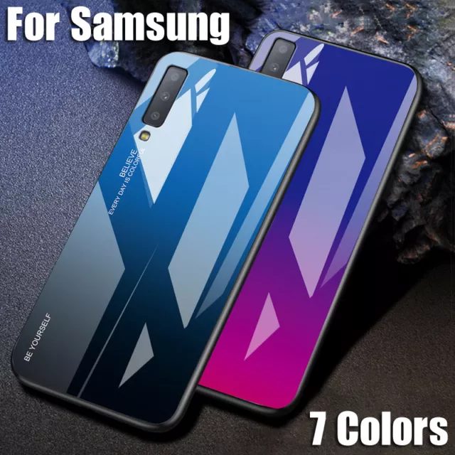 For Samsung Galaxy S24 S23 S22 S21 A52s A53 Gradient Tempered Glass Case Cover