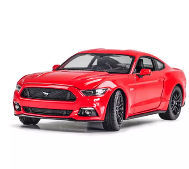 Welly 1:24 2015 Ford Mustang GT Red 5.0 Red Diecast Model Racing Car New in Box