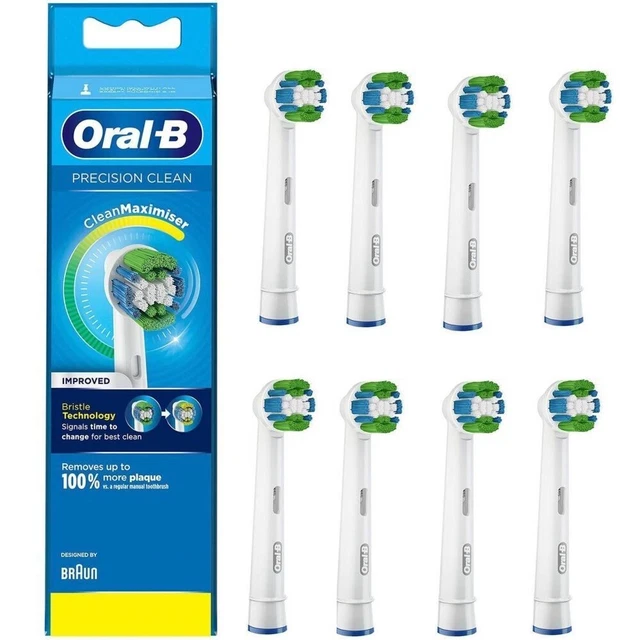 Paquete de 8 cabezales de cepillo de dientes eléctricos limpios para Oral-B Braun Precision