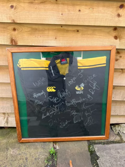 London Wasps Signed Rugby Shirt - Framed